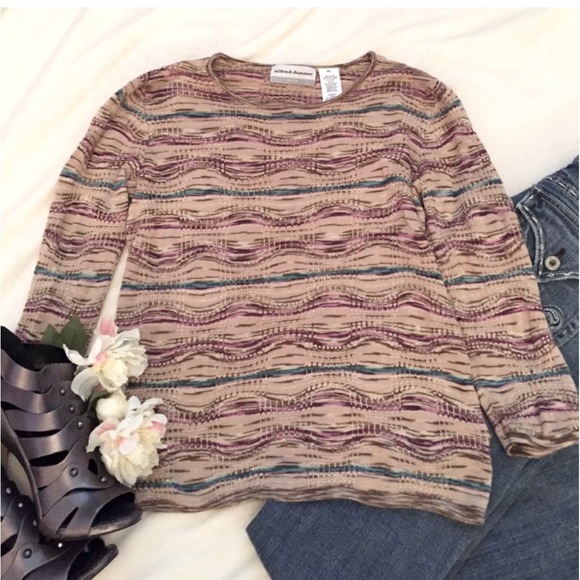 Alfred Dunner Multicolored Striped Knit Top - Picture 8 of 8